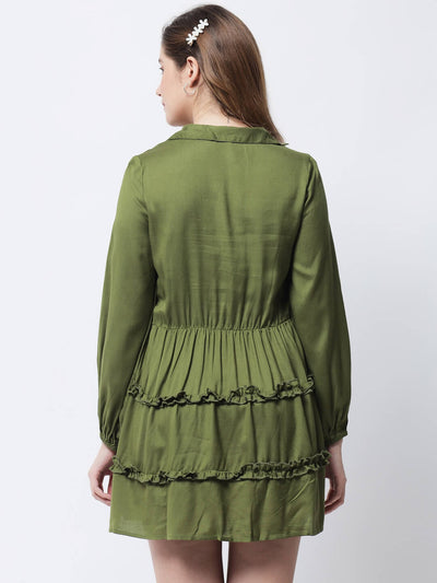 Eco Women's Solid Knee Length Dress