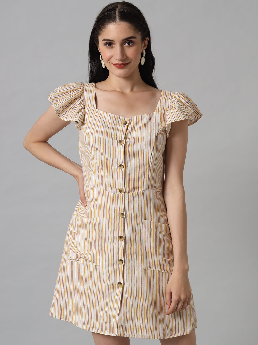 Striped Casual Shirt Dress