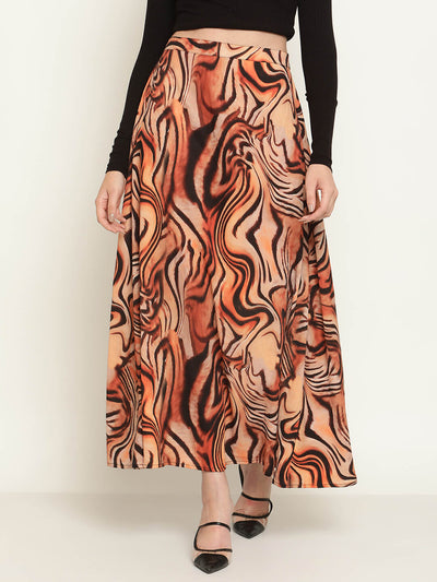 Women printed maxi skirt