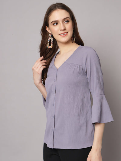 Casual Solid Dobby Antifit Blouse