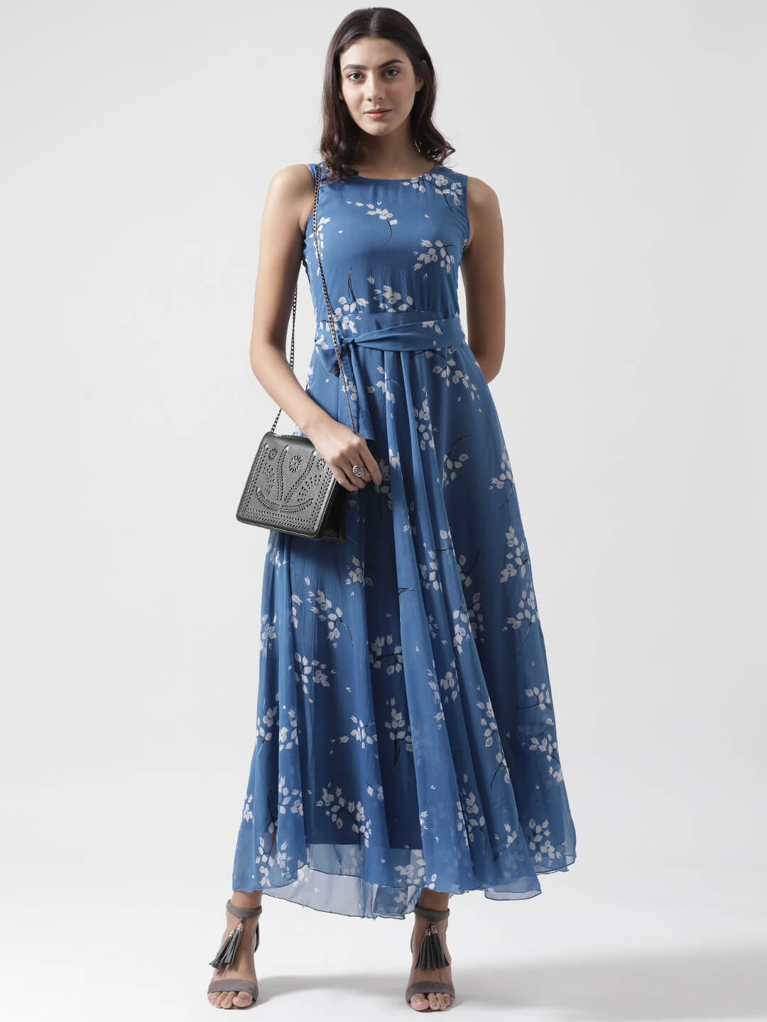 Women'S Flared Printed Maxi Dress
