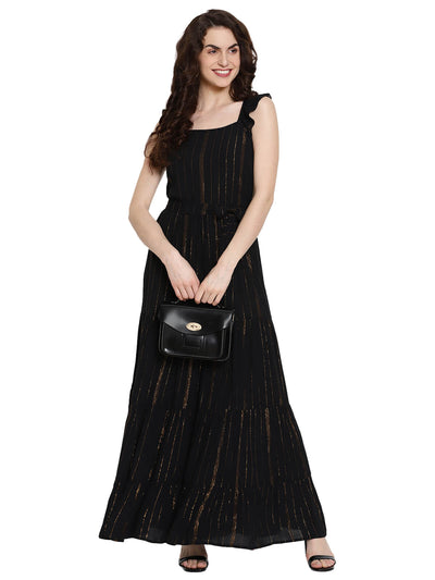 Eco Women'S Square Neck Maxi With Frill On Strap