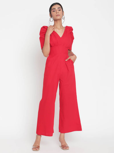 Eco Statement Sleeves With Pleats And Gathers Jumpsuit