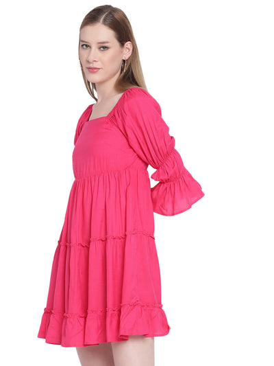 Eco Square Neck Dress With Starment Sleeves