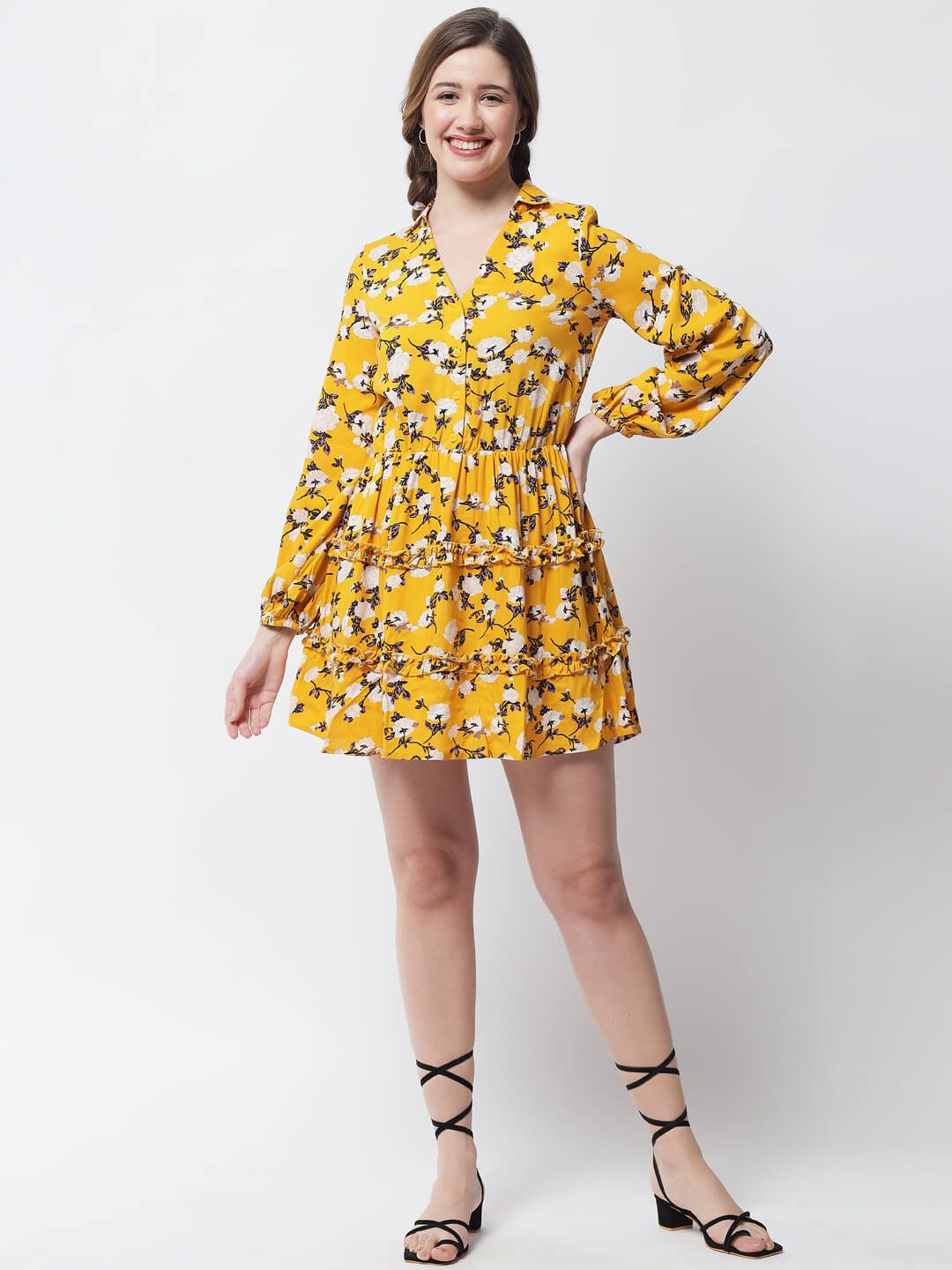 Eco Women's Printed Knee Length Dress