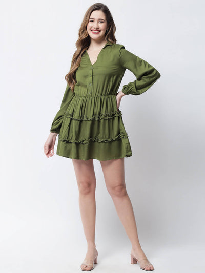 Eco Women's Solid Knee Length Dress