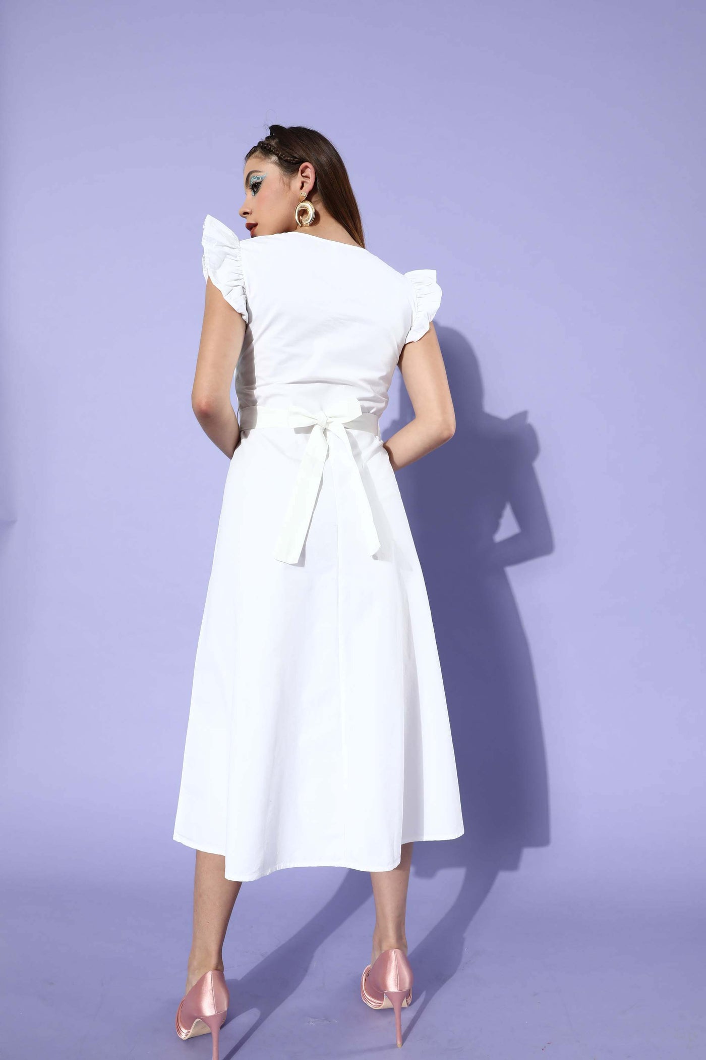Women'S Solid White Dress