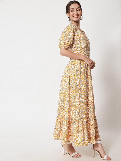 Floral Print Wrap Maxi Dress