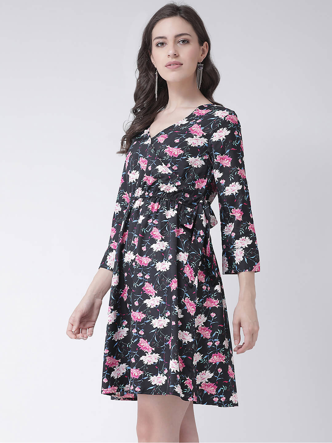 Msfq Women'S Printed Fit And Flare Dress