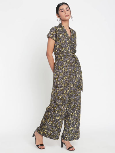 Women Printed Basic Jumpsuit With Layered Detail