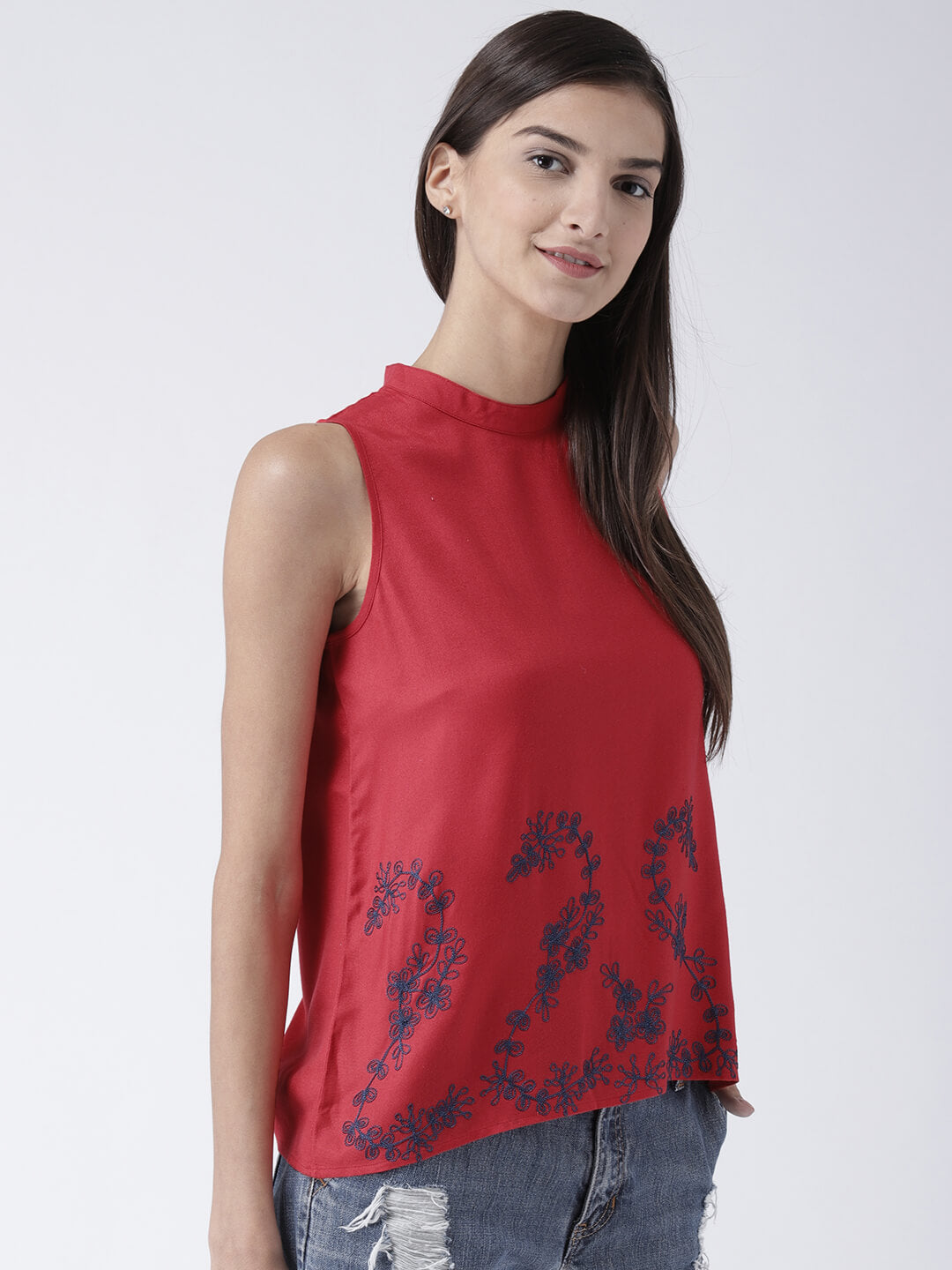 Women'S Embroidered Sleeveless Top