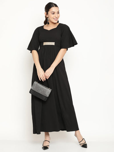 Long Maxi Dress With Embolized Details