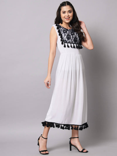 White Maxi Dress With Lace