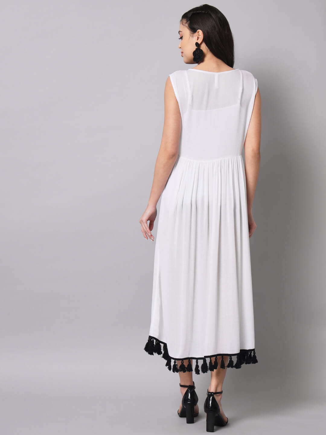 White Maxi Dress With Lace