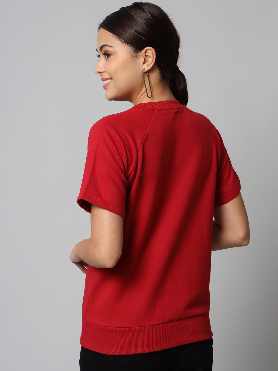 Women red Pullover Top