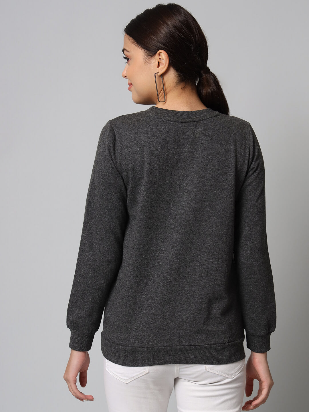 Women grey Printed Sweatshirt