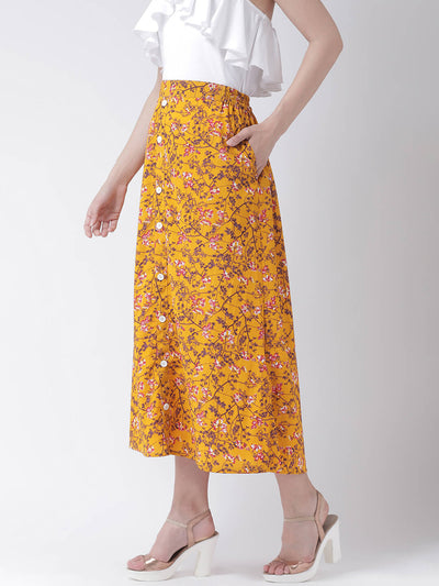 The Vanca'S Floral Print Button Down Skirt