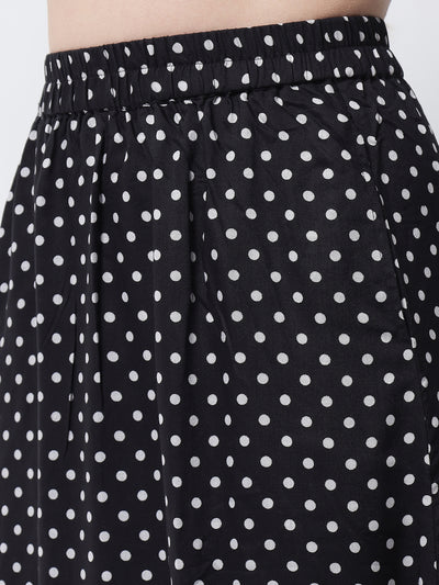 Eco Women's Polka Dott Maxi Skirt Color Black