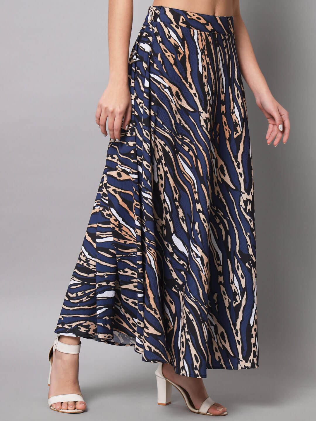 Abstract Maxi Flare Skirt