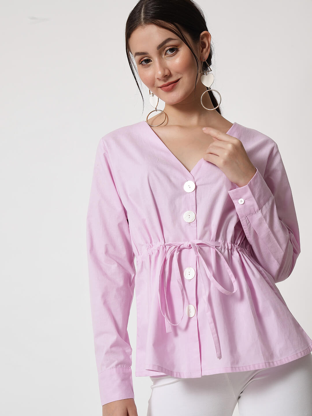 Eco Oversized Shirt with Statement Buttons