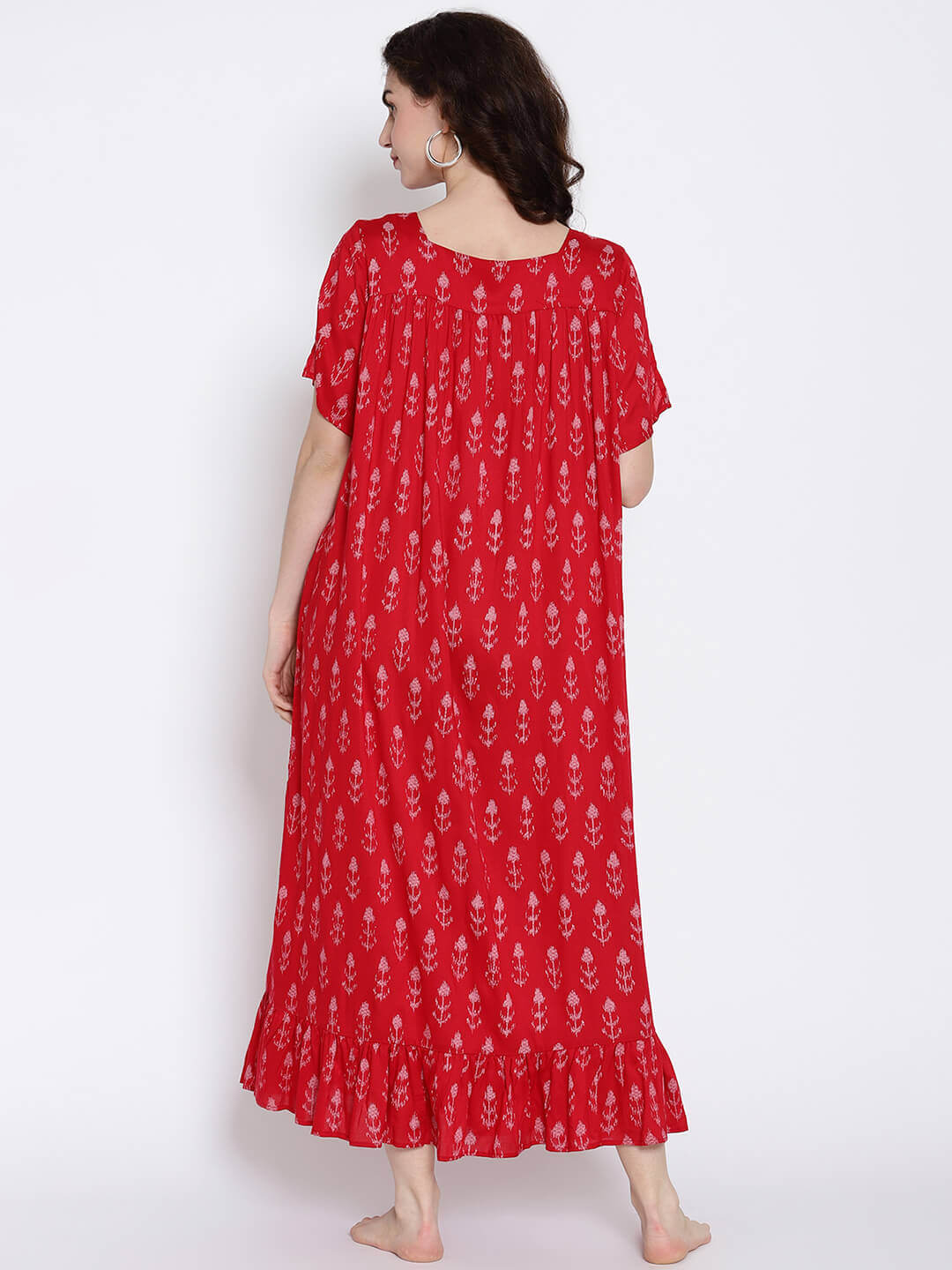 Sustainable Women Maternity Maxi Dress With Feeding Access