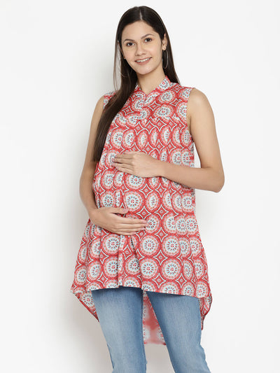 Women'S Maternity Flared Dress With Feeding Access