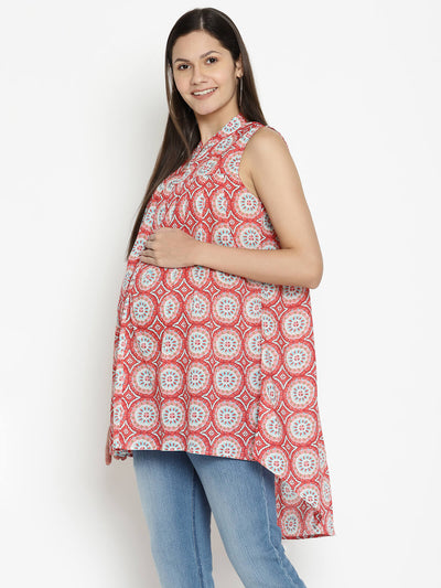 Women'S Maternity Flared Dress With Feeding Access