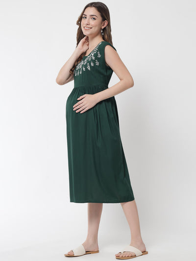 Women Maternity Dress With Nursing Access