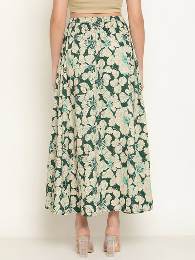 Women printed maxi skirt