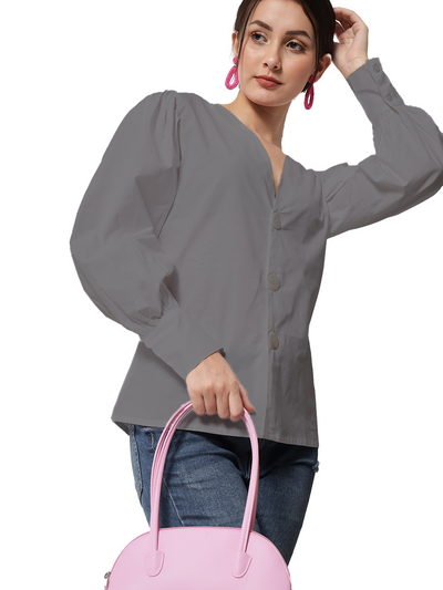 Oversized Shirt with Statement buttons